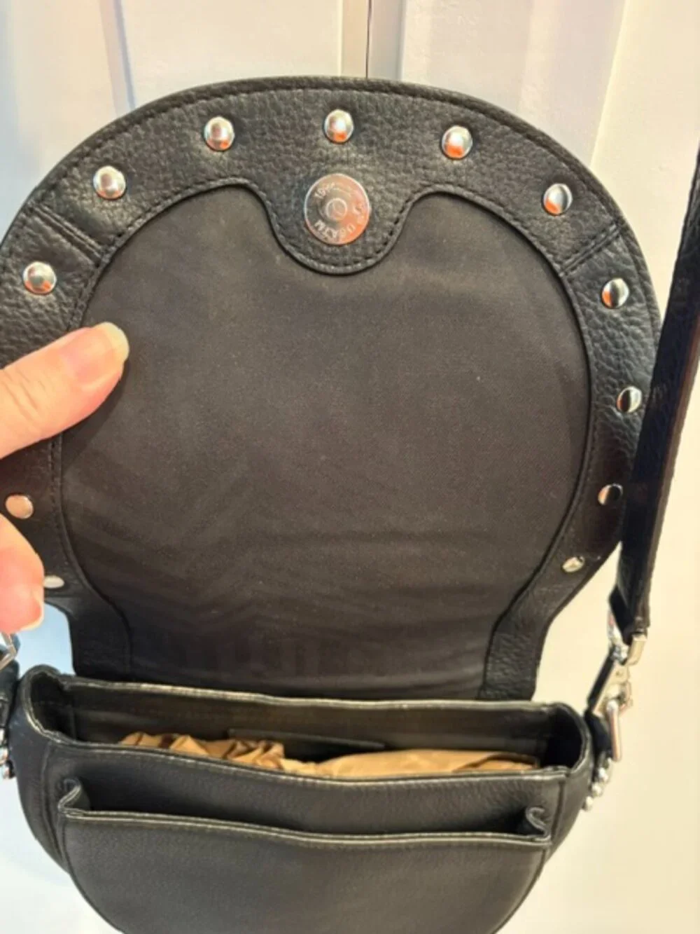 REBECCA MINKOFF Pebbled leather studs biker bag - Picture 4 of 9